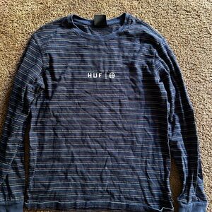 HUF Men's Navy Striped Shirt